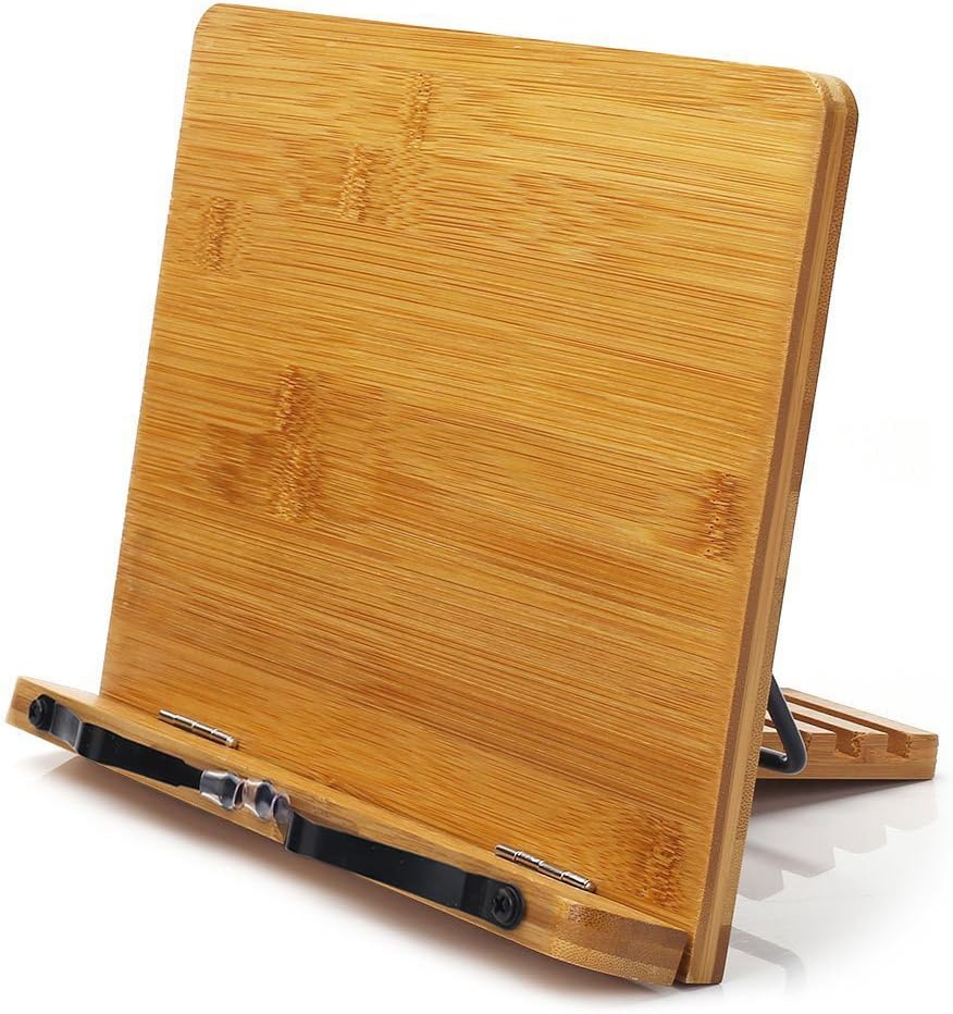 Wishacc Adjustable Bamboo Book Stand